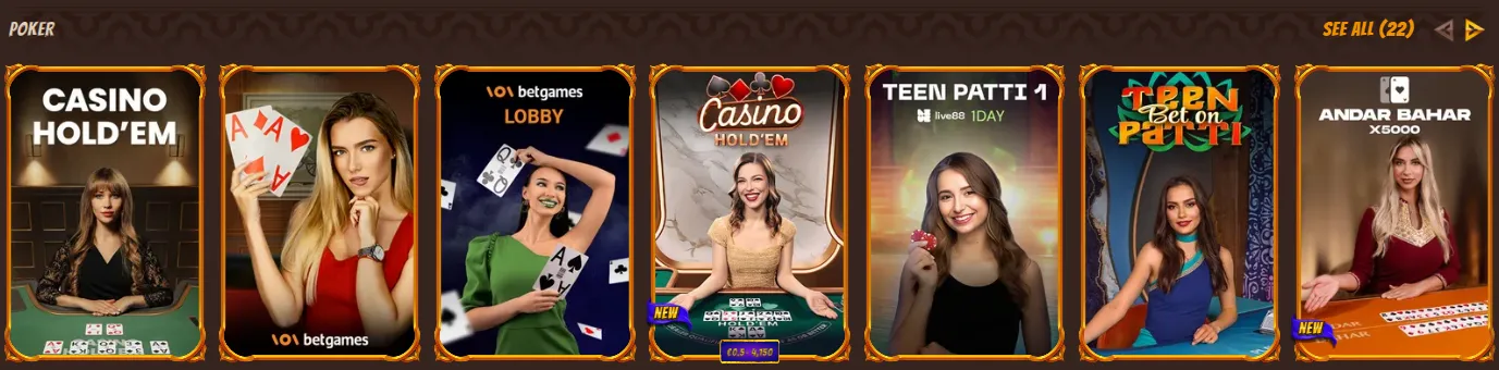 Live poker aanbod in Alawin Casino