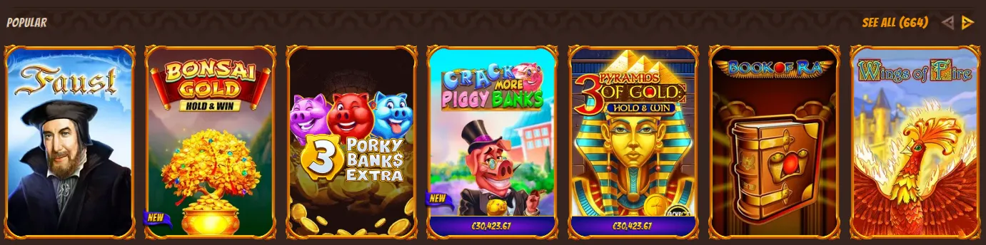 Populaire slots op de casino-pagina van Alawin Casino