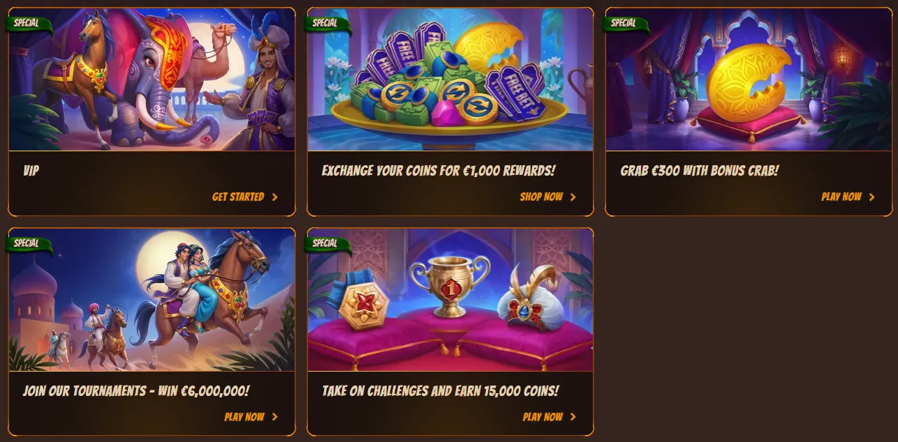 Specials, rewards en toernooien bij Alawin Casino